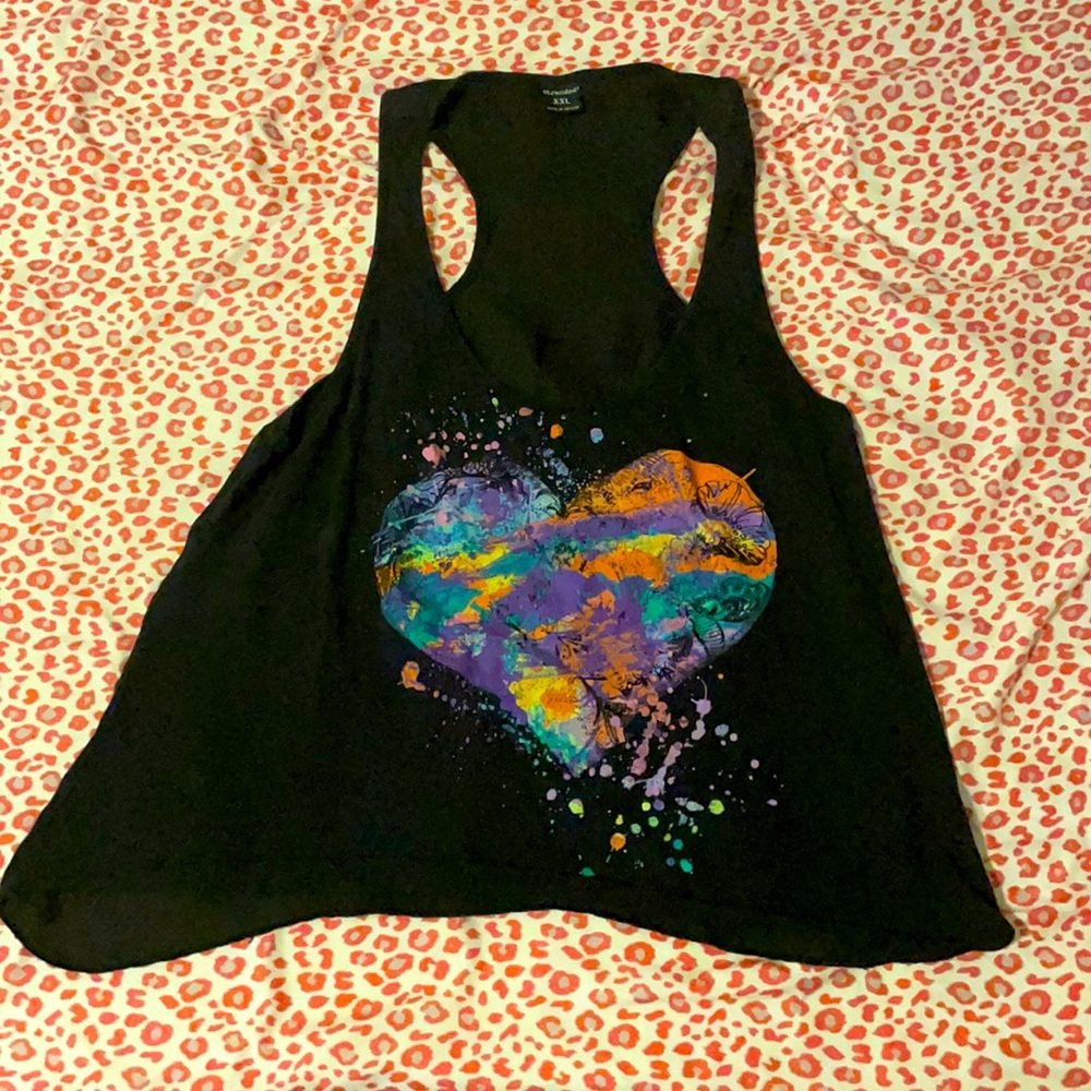 Heart tie dye tank top xxl
